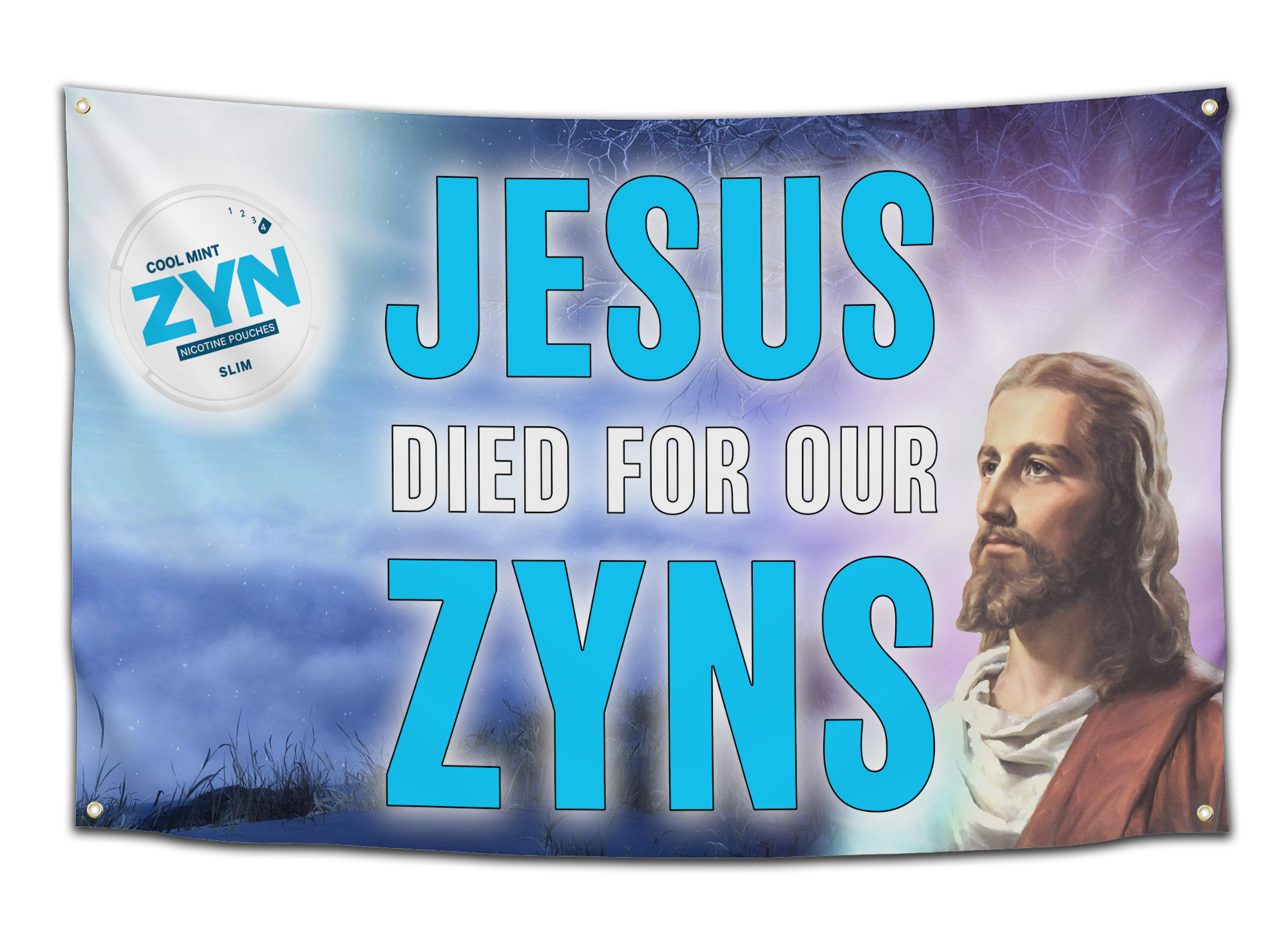 Jesus Died For Our Zyns Flag - CollegeWares