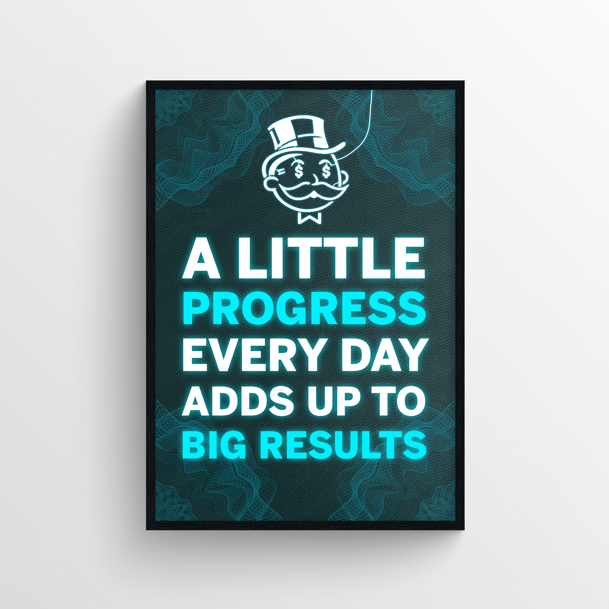 Little Progress Big Results Motivation LED Poster - CollegeWares