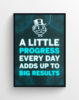 Little Progress Big Results Motivation LED Poster - CollegeWares