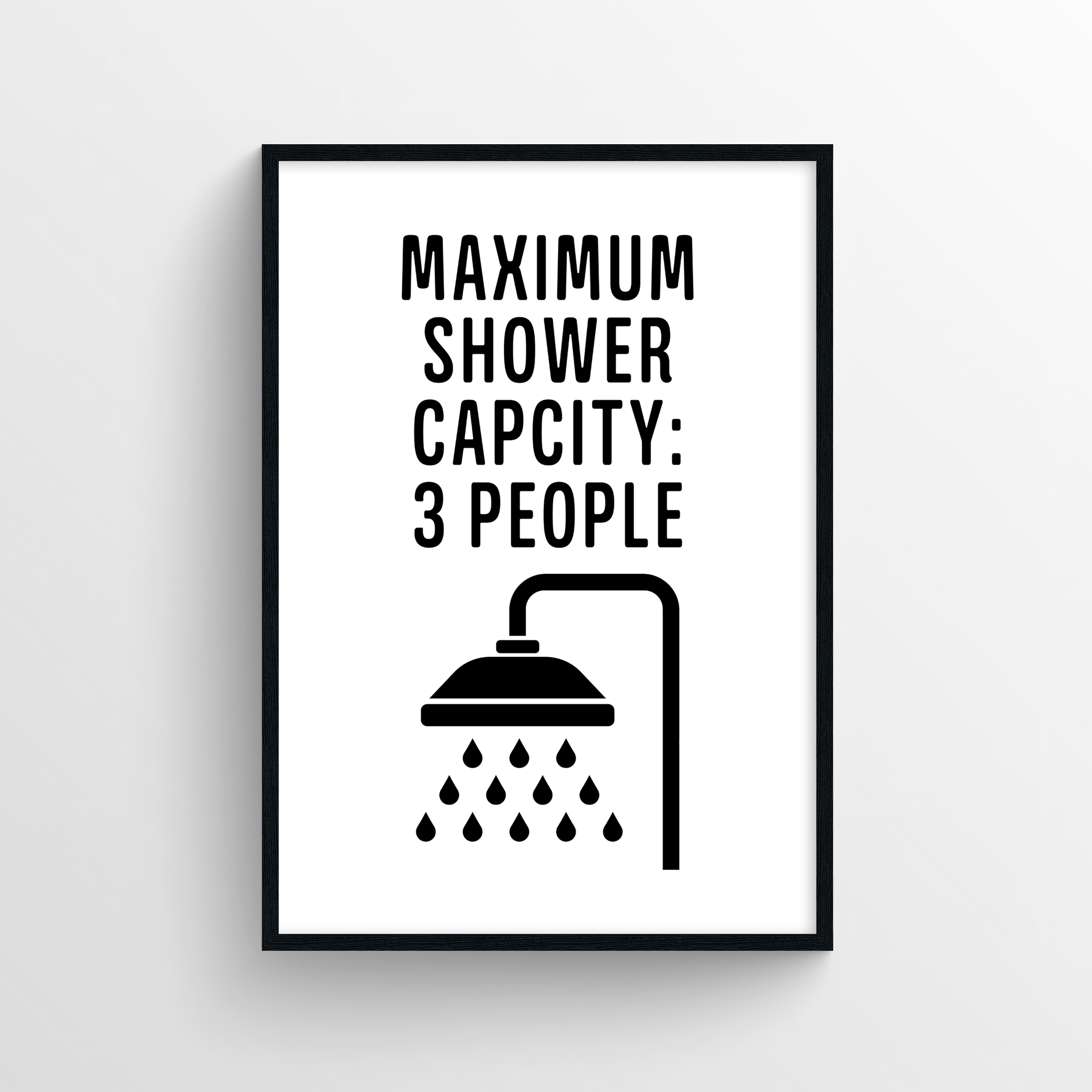 Shower Capacity Bathroom Poster - CollegeWares