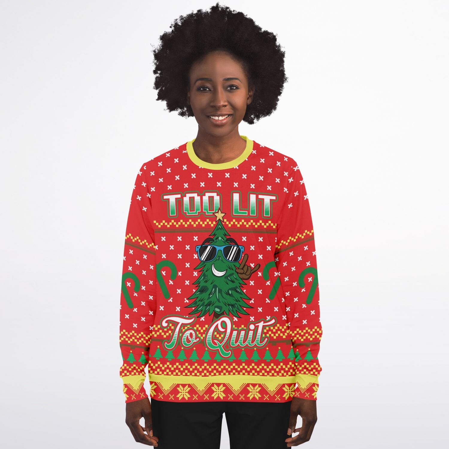 Too Lit to Quit Christmas Sweatshirt