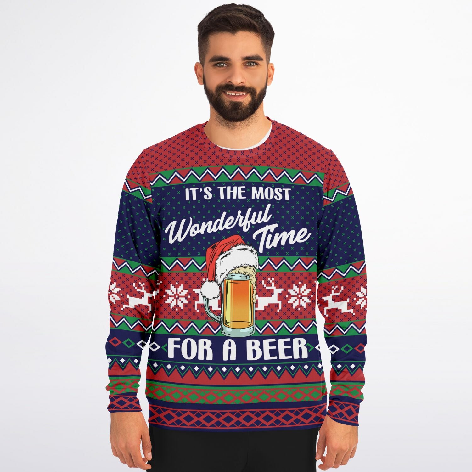 Wonderful Time for a Beer Christmas Sweatshirt