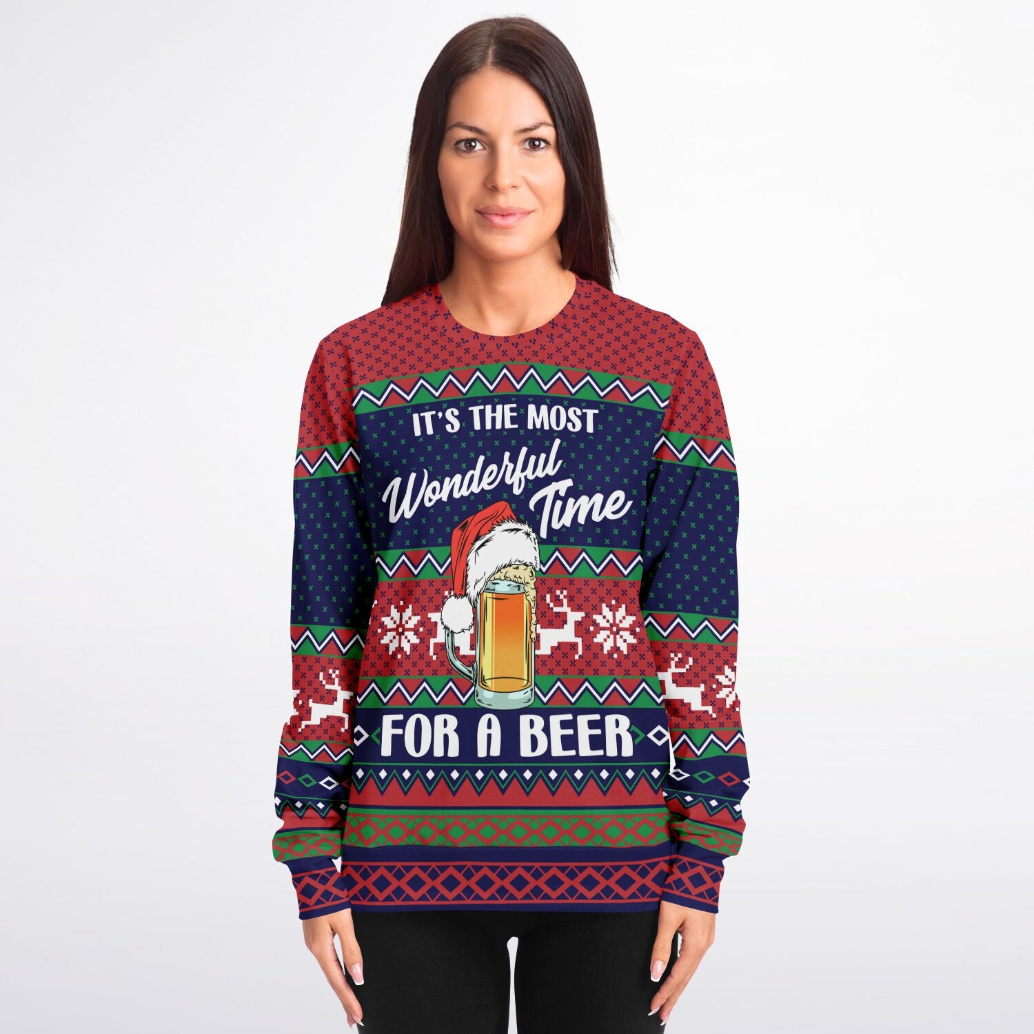 Wonderful Time for a Beer Christmas Sweatshirt