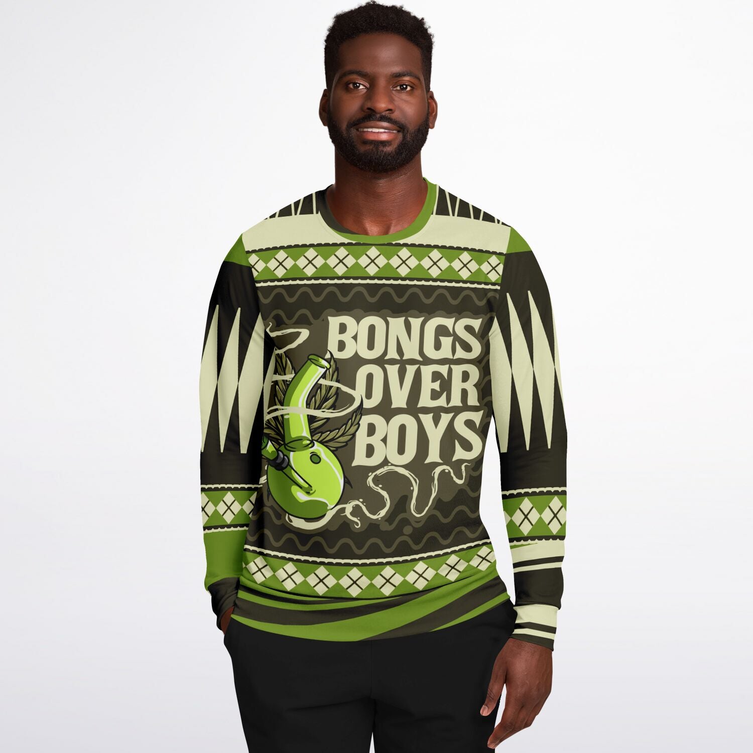 Bongs Over Boys Weed Christmas Sweatshirt