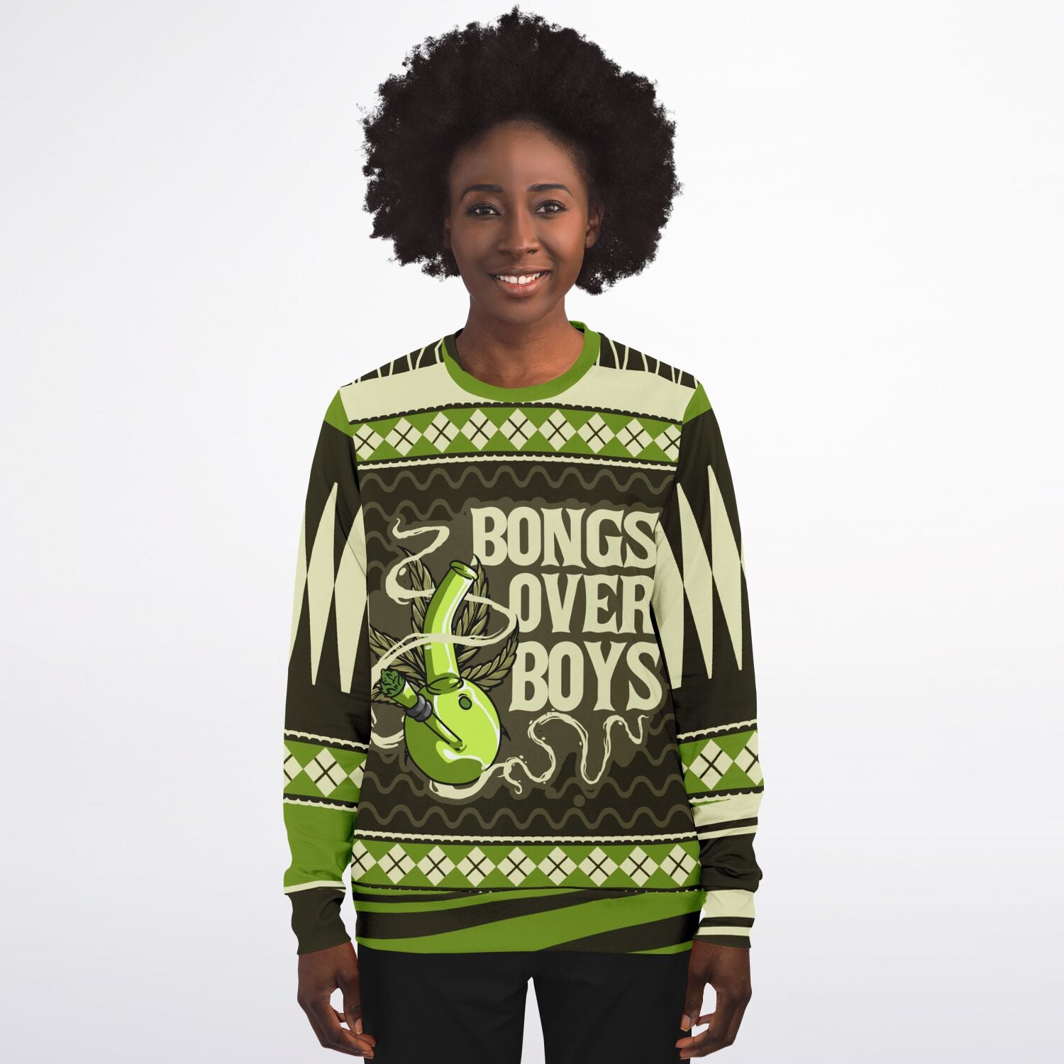 Bongs Over Boys Weed Christmas Sweatshirt