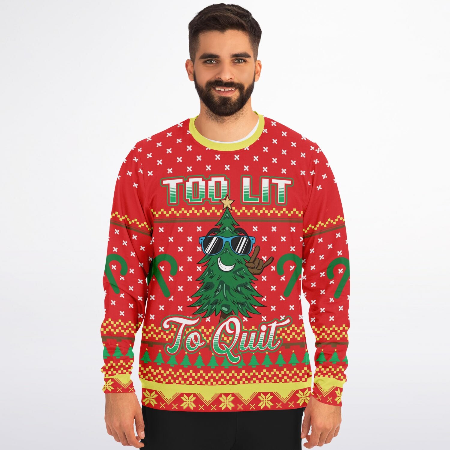 Too Lit to Quit Christmas Sweatshirt