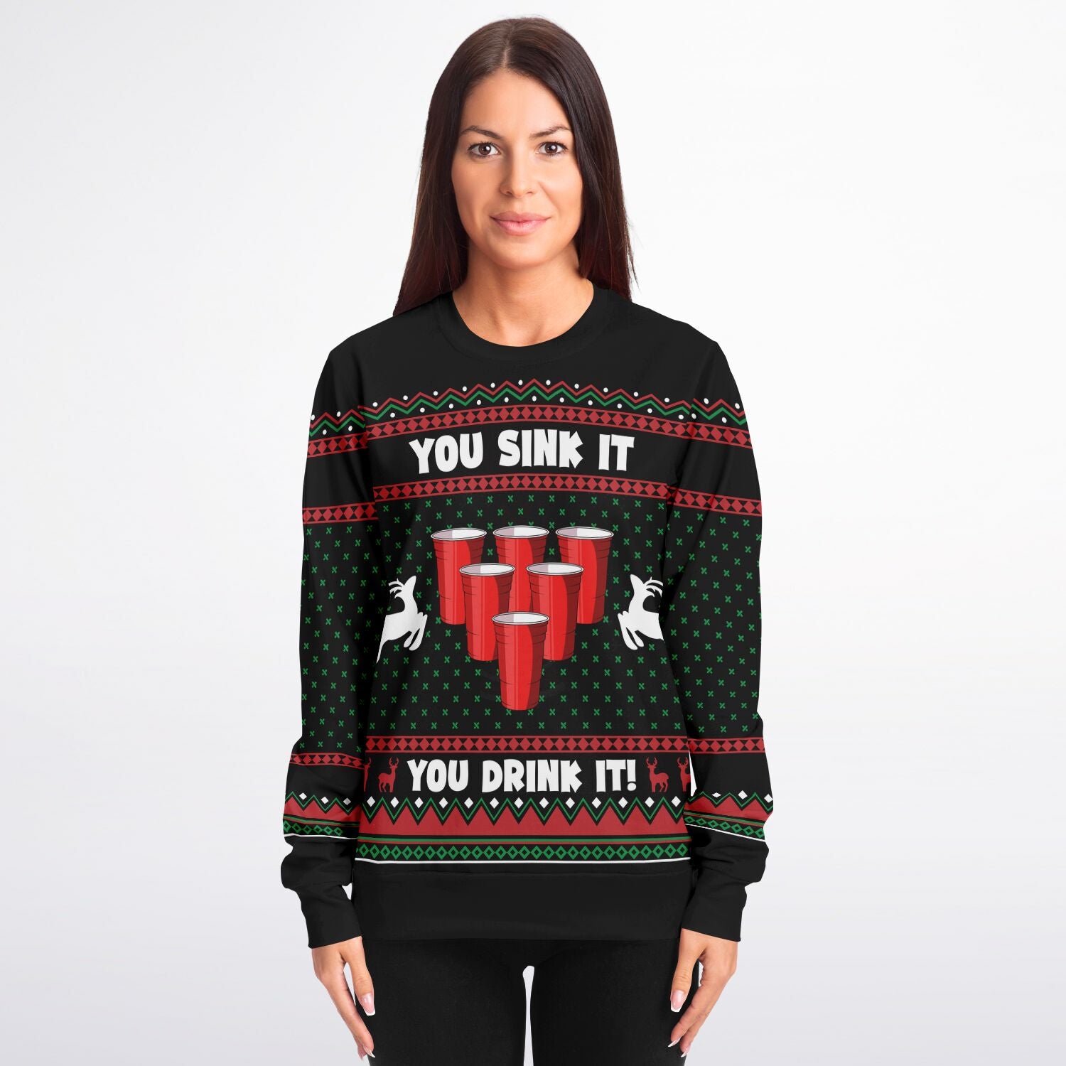 You Drink It Beer Pong Christmas Sweatshirt