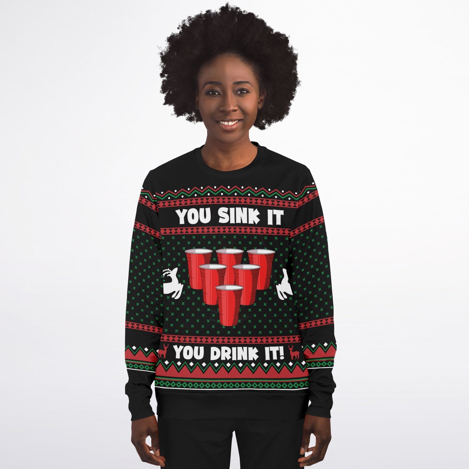 You Drink It Beer Pong Christmas Sweatshirt