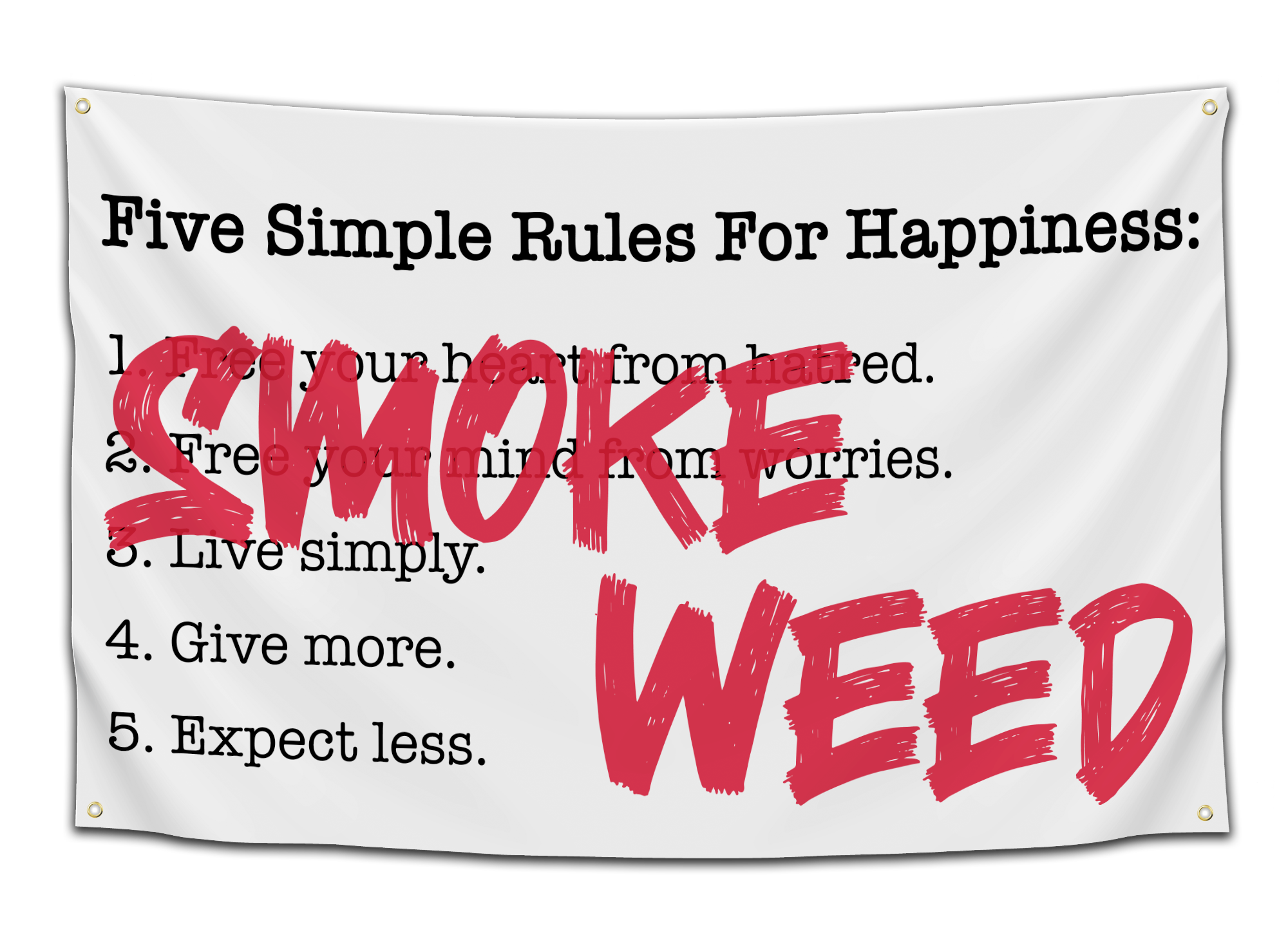 Five Simple Rules for Happiness Flag - CollegeWares