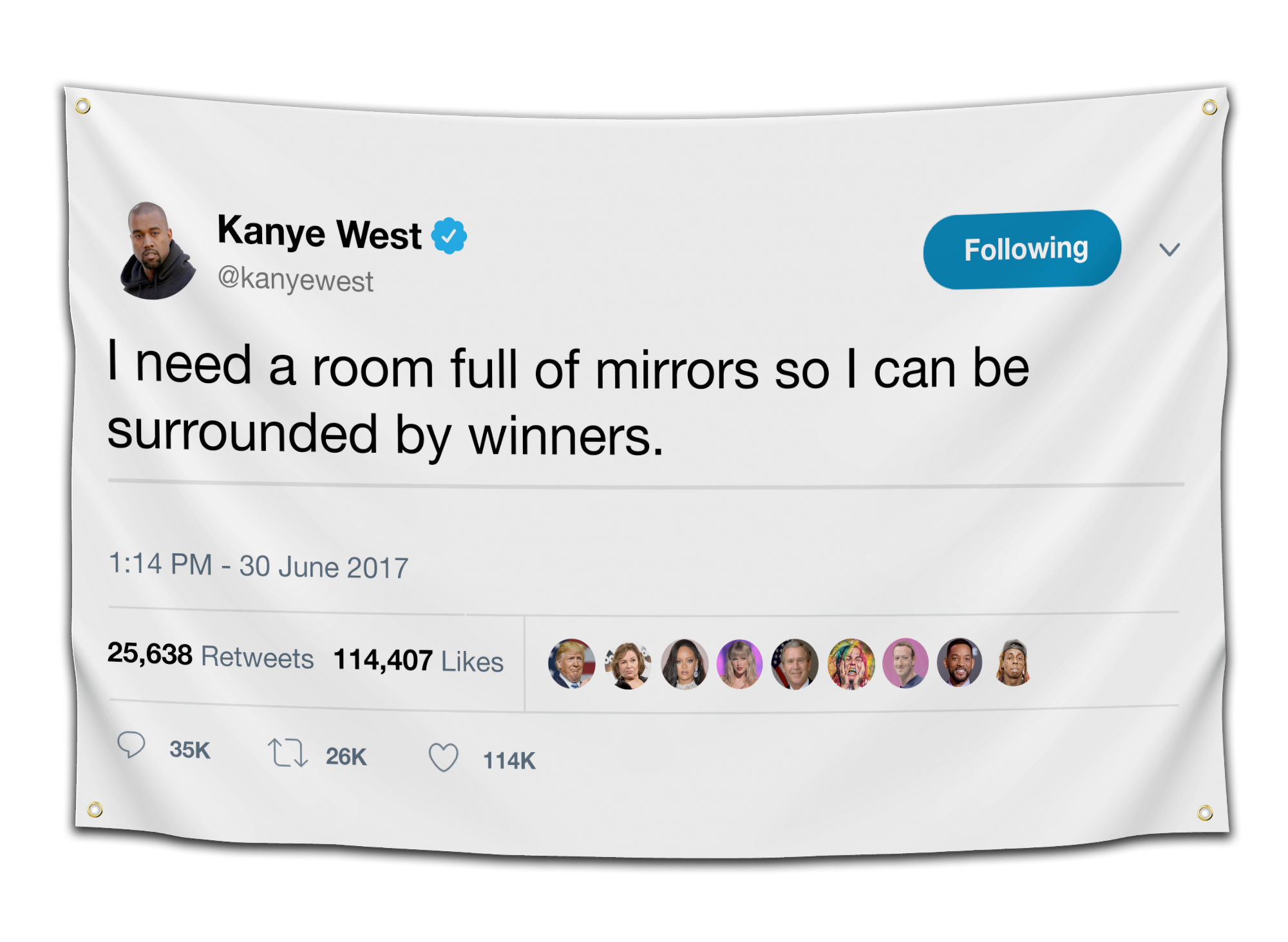Kanye Mirror Tweet Flag - CollegeWares