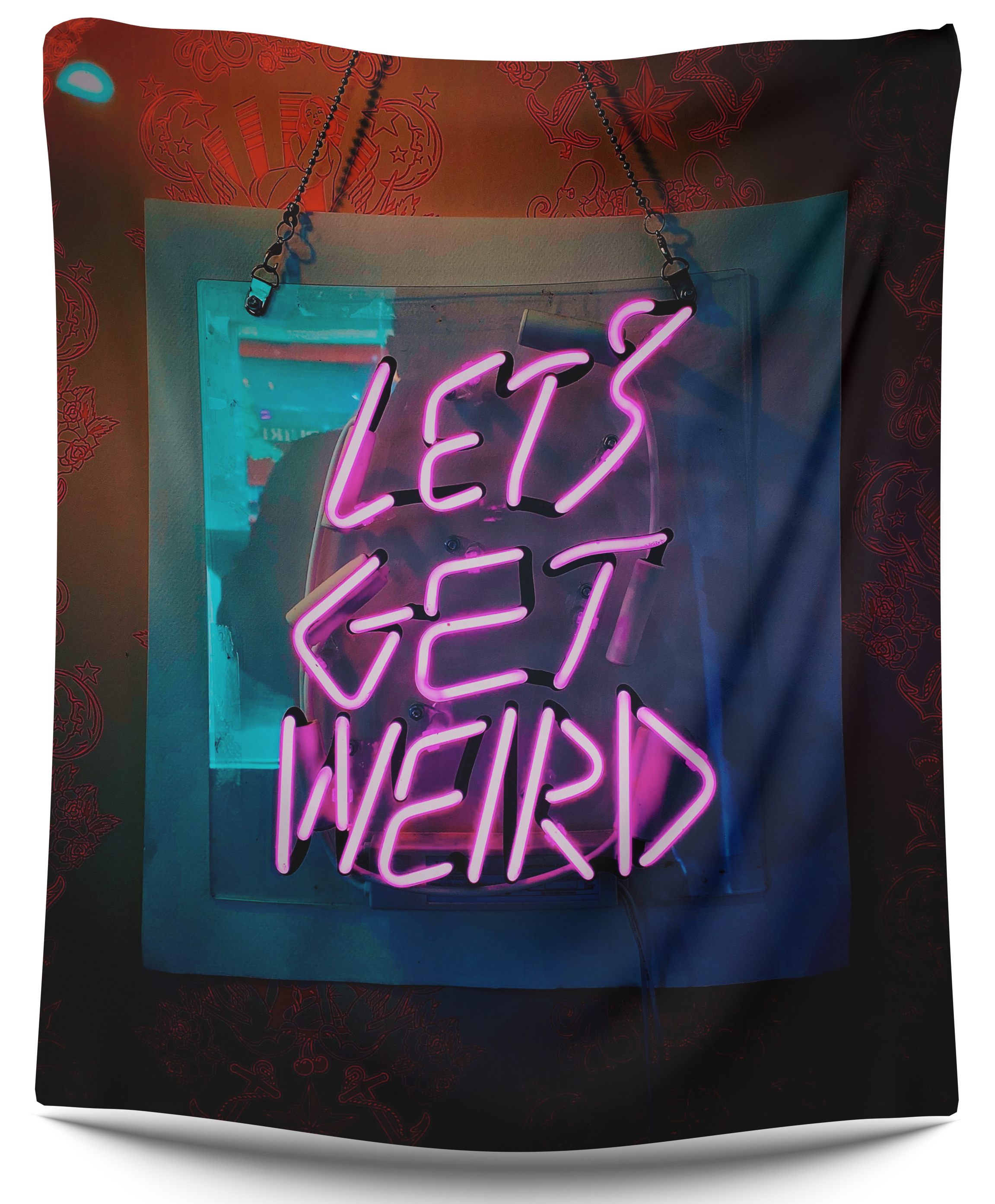 Neon Lets Get Weird Tapestry - CollegeWares