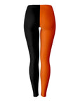 Back view of Oregon State color leggings featuring bold contrasting panels — vibrant and sporty vibe from CollegeWares.