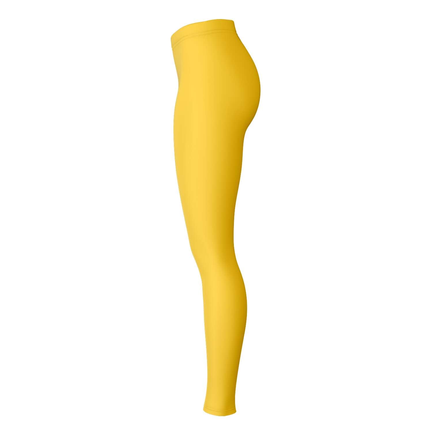 Right-side view of gold panel UC leggings — vibrant and energetic school spirit from CollegeWares.